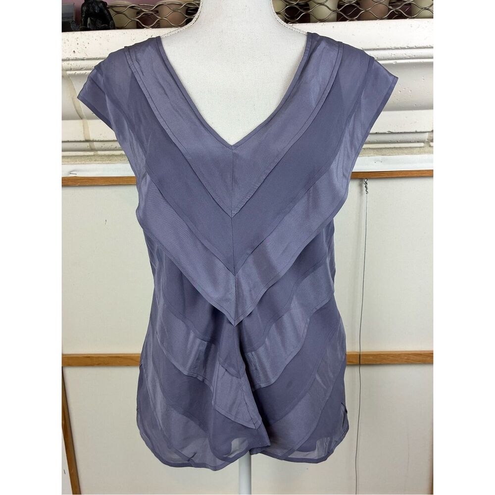 Banana Republic Silk Lilac Layered Chiffon Top beautiful chevrons